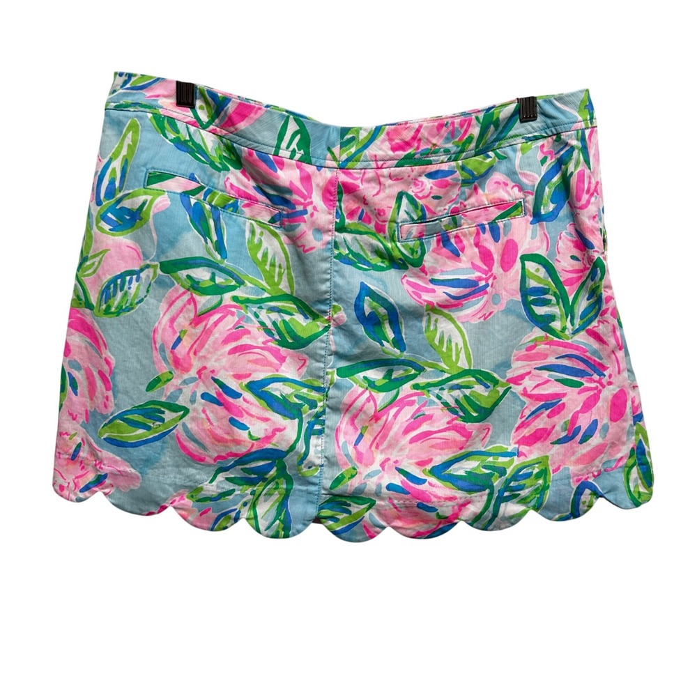 Lilly Pulitzer Skort 16 Splendor in the Sand Floral Scalloped Hem Preppy Resort - Picture 4 of 10